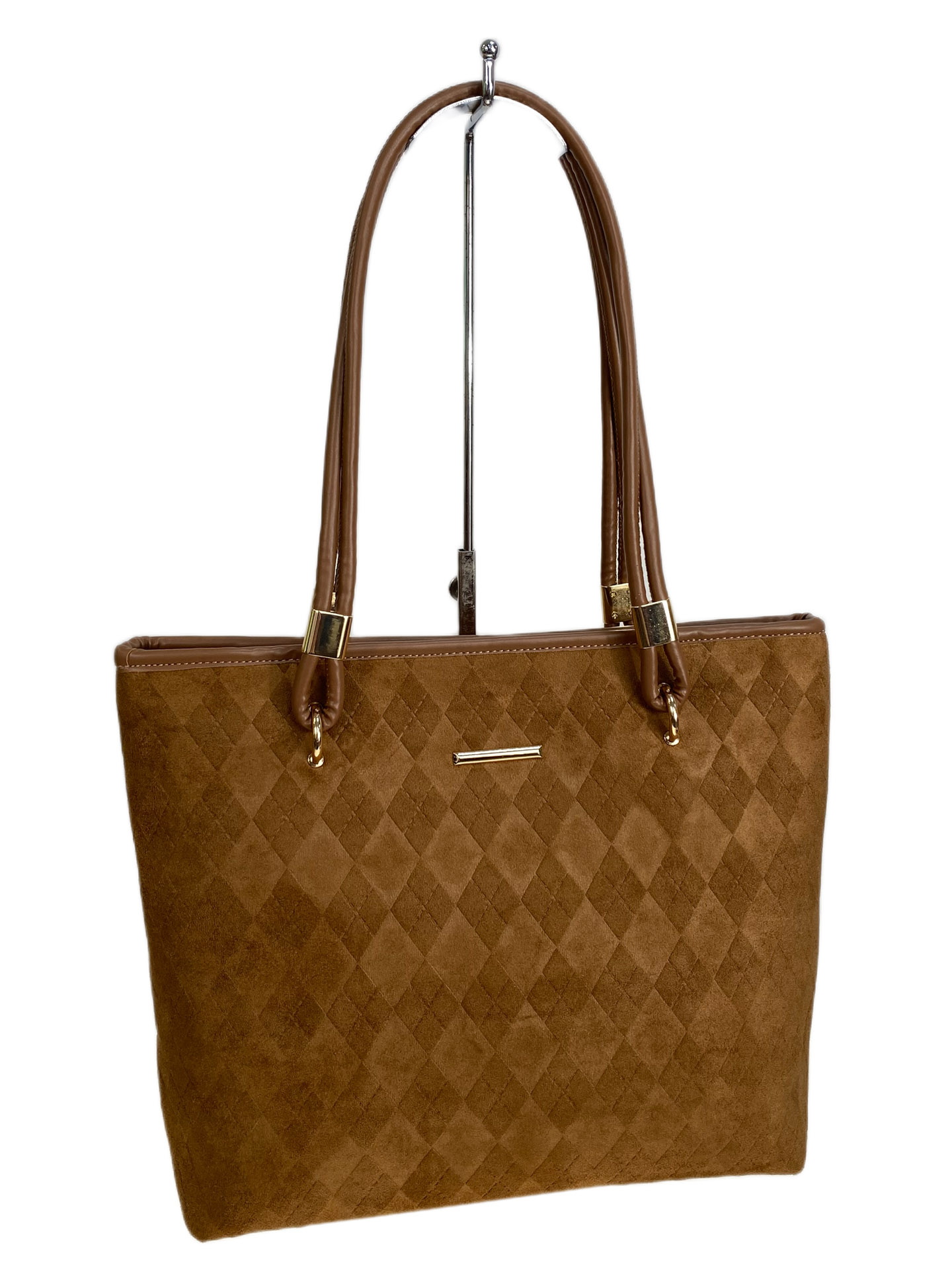 На фото 1 - Женская сумка из искусственной замши, цвет коричневый На фото 1 - Женская сумка из искусственной замши, цвет коричневый