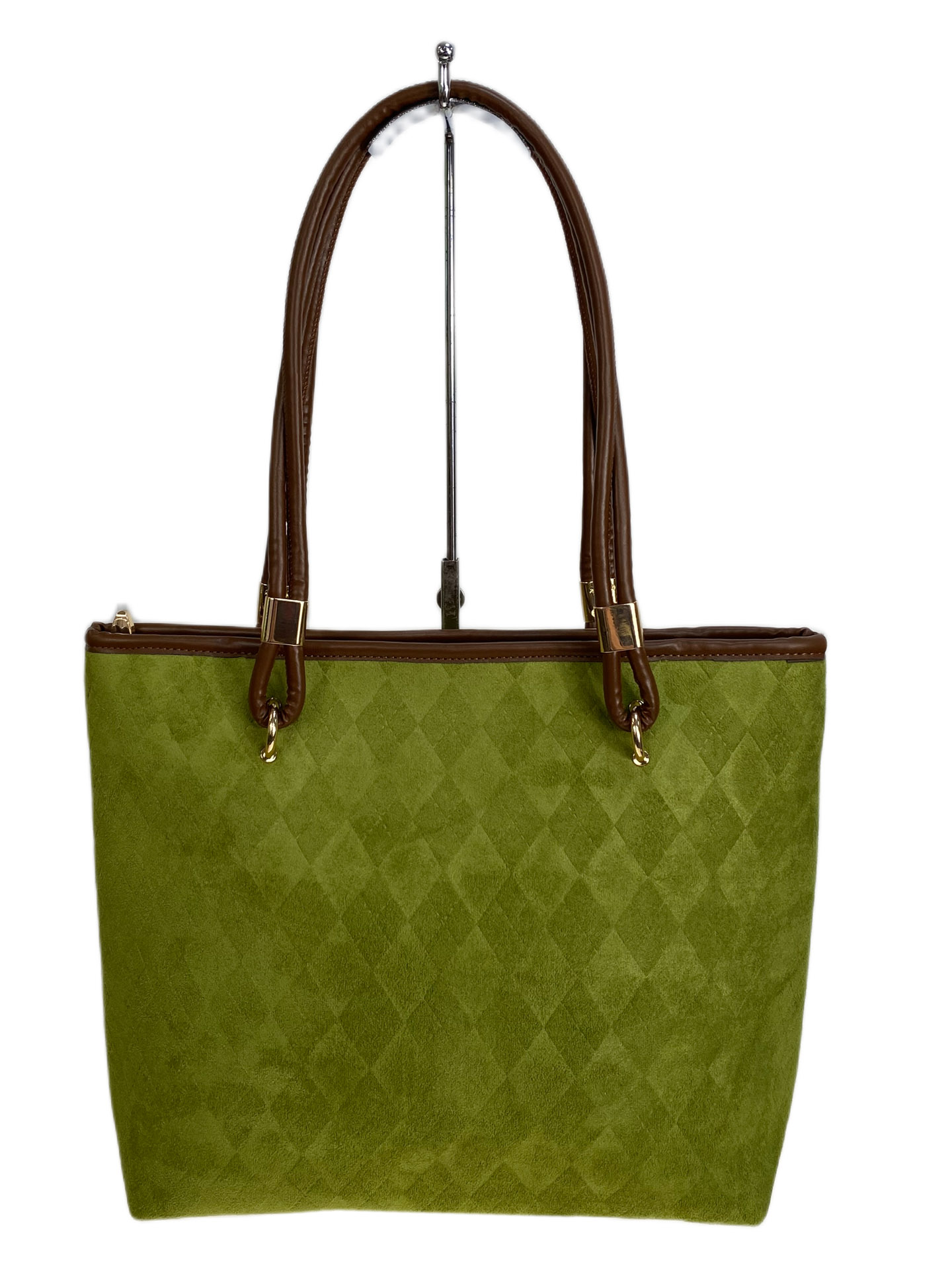 На фото 2 - Женская сумка из искусственной замши, цвет зеленый На фото 2 - Женская сумка из искусственной замши, цвет зеленый