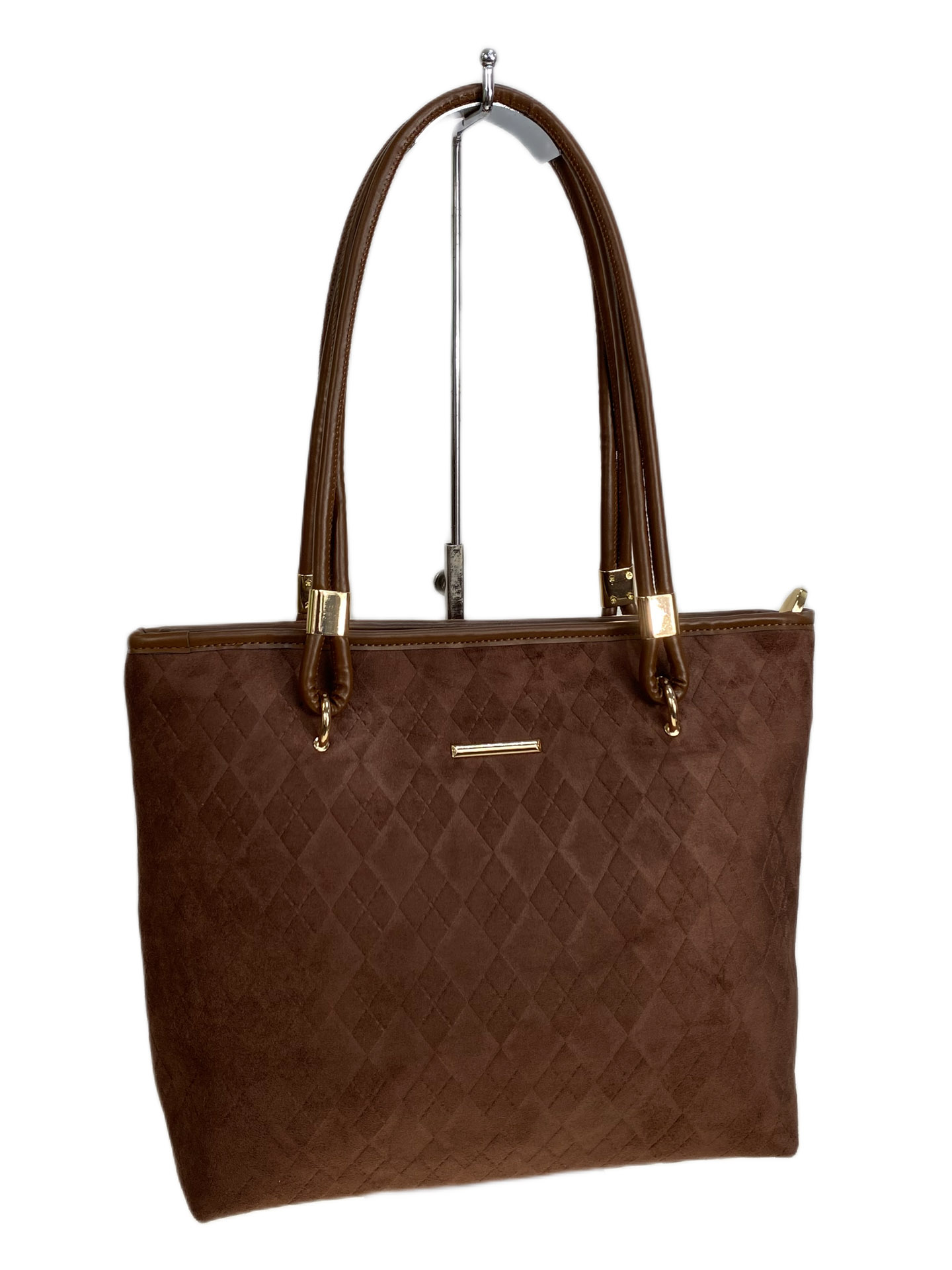 На фото 1 - Женская сумка из искусственной замши, цвет шоколад На фото 1 - Женская сумка из искусственной замши, цвет шоколад