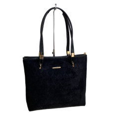 На фото 1 - Женская сумка из искусственной замши, цвет черный На фото 1 - Женская сумка из искусственной замши, цвет черный