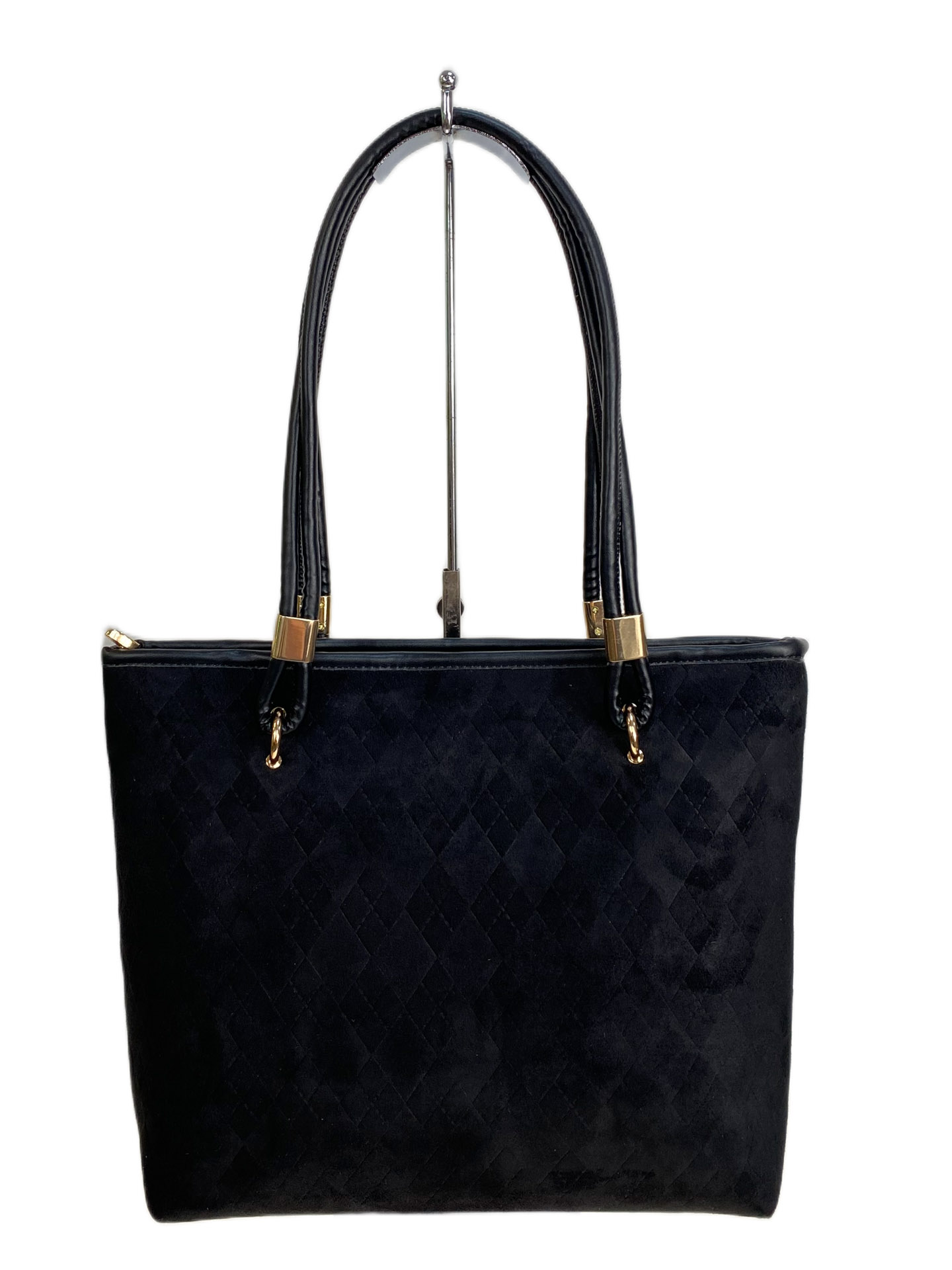 На фото 2 - Женская сумка из искусственной замши, цвет черный На фото 2 - Женская сумка из искусственной замши, цвет черный