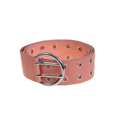 На фото 1 -  Ремень женский с люверсами из искусственной кожи, цвет  нежно розовый