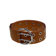 На фото 1 - Ремень женский с люверсами из искусственной кожи, цвет шоколад На фото 1 - Ремень женский с люверсами из искусственной кожи, цвет шоколад