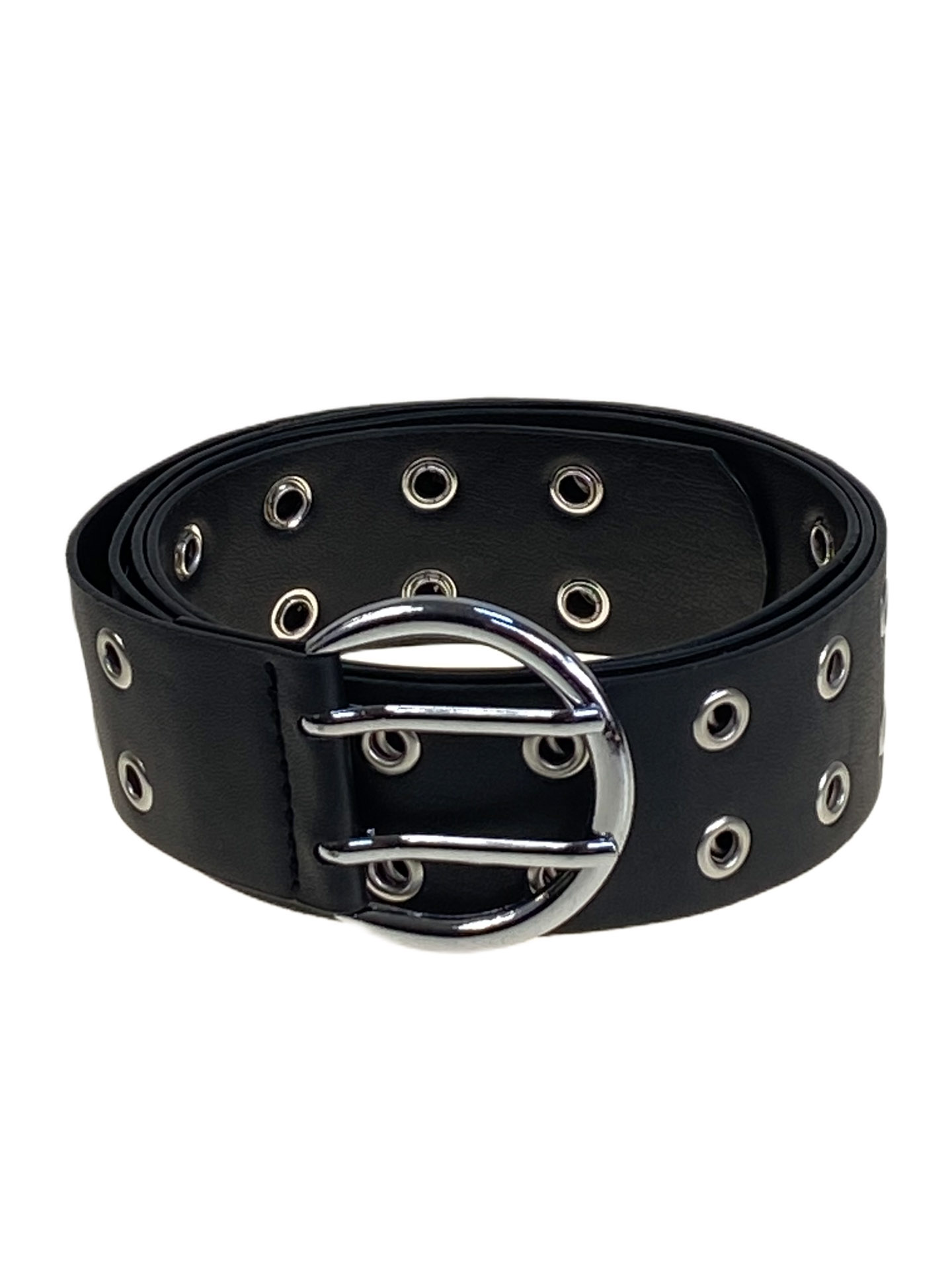 На фото 1 -  Ремень женский с люверсами из искусственной кожи, цвет  черный