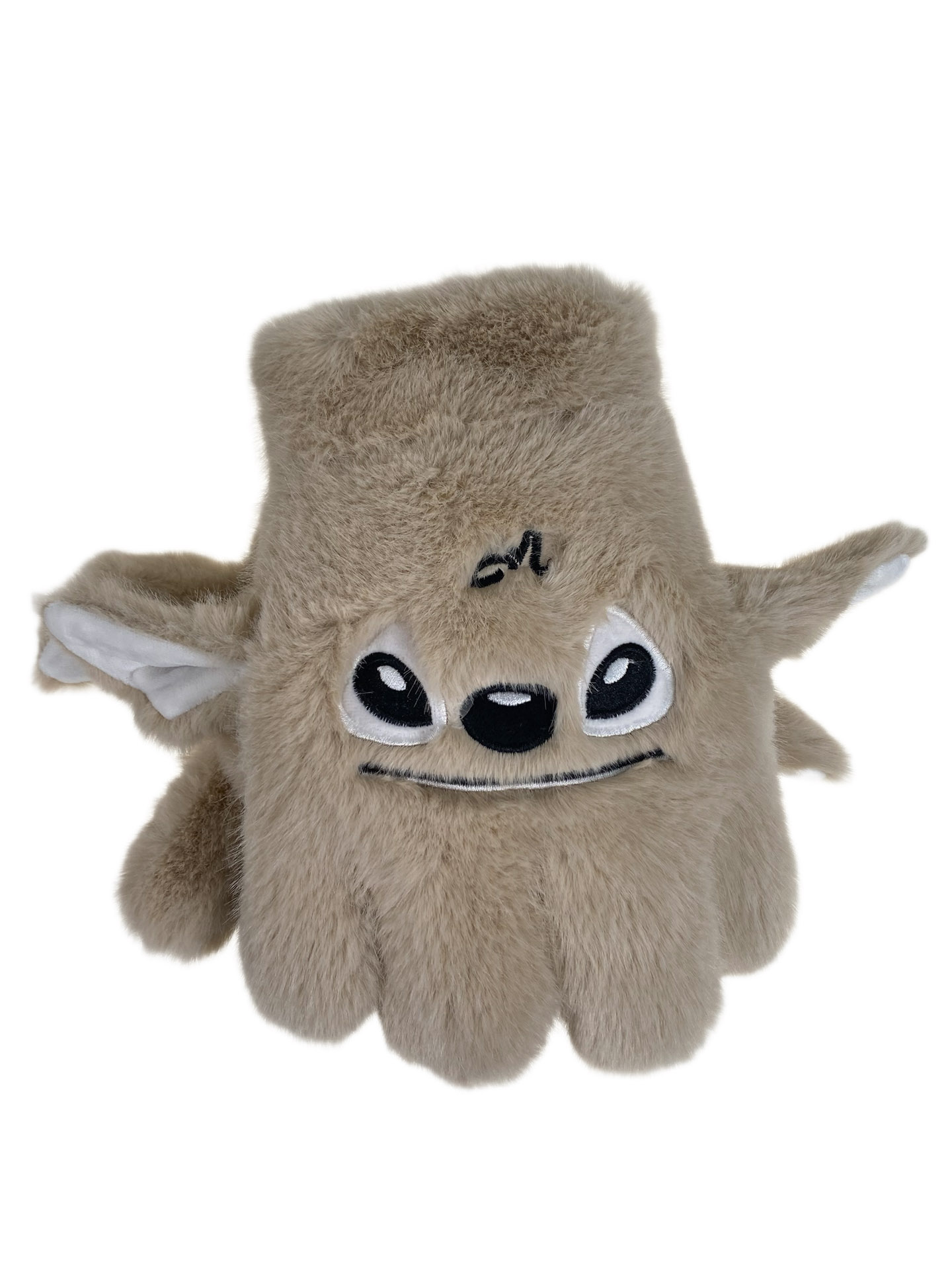 На фото 1 - Тёплые подростковые перчатки, цвет бежевый На фото 1 - Тёплые подростковые перчатки, цвет бежевый