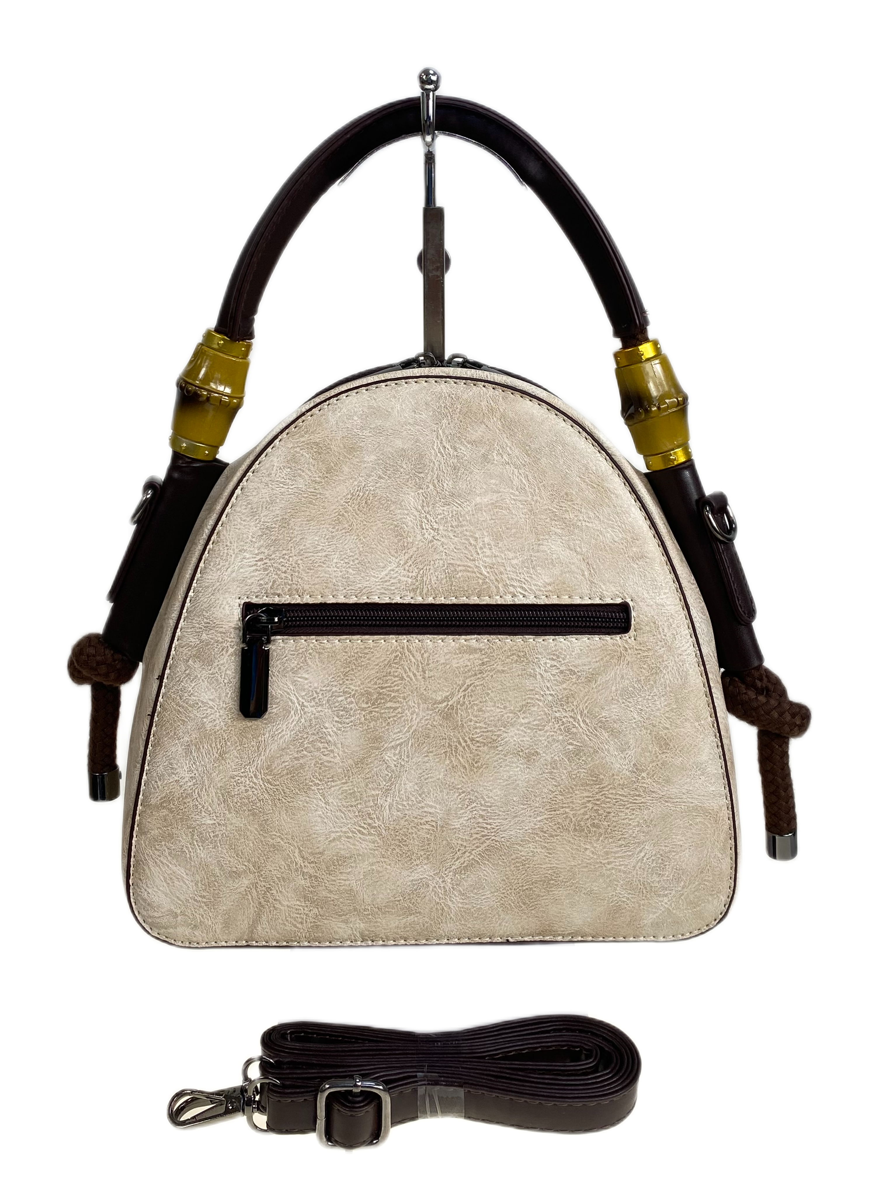 На фото 2 - Женская сумка из искусственной кожи, цвет бежевый На фото 2 - Женская сумка из искусственной кожи, цвет бежевый