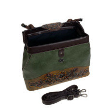 На фото 2 - Женская сумка из искусственной кожи, цвет зеленый На фото 2 - Женская сумка из искусственной кожи, цвет зеленый