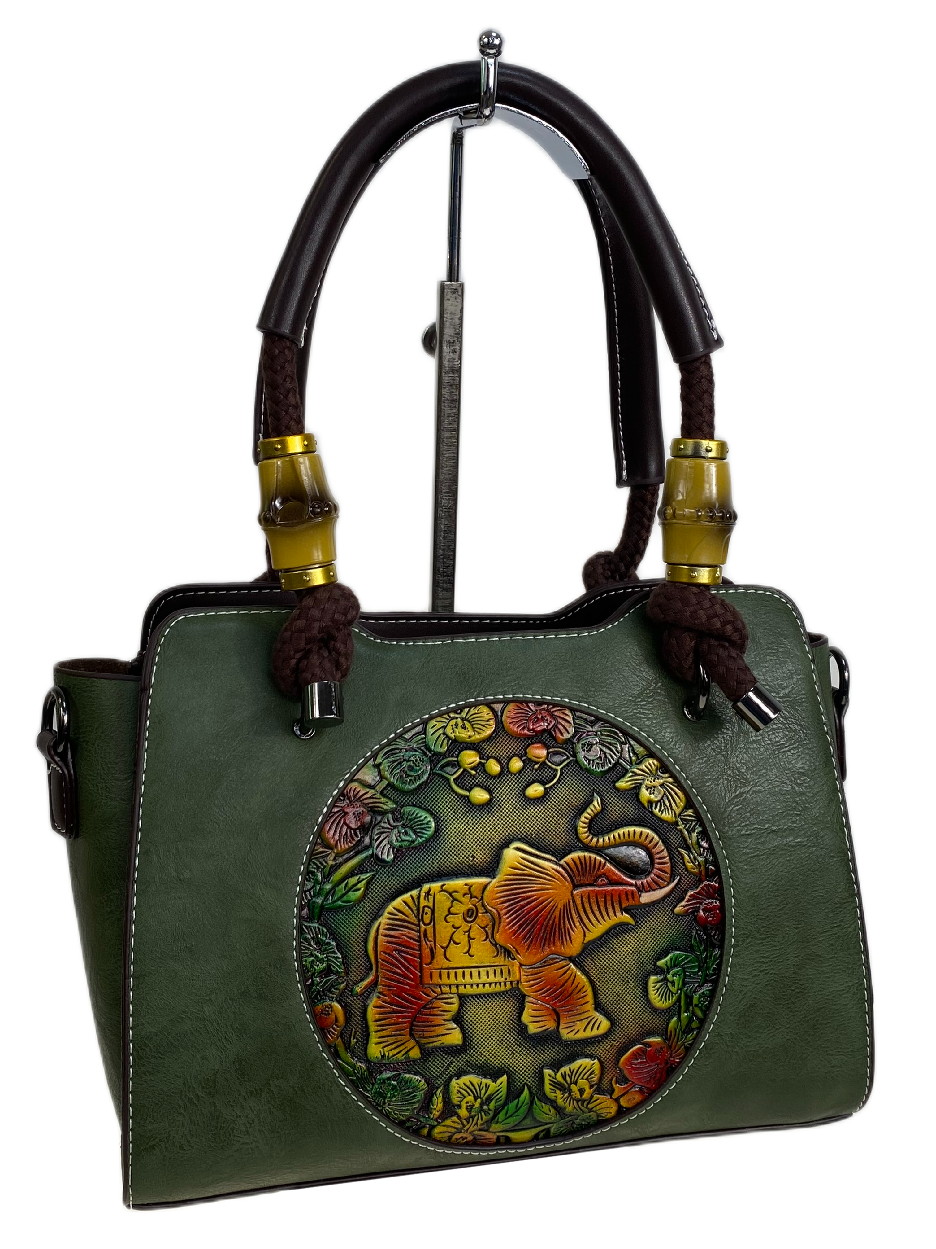 На фото 1 - Женская сумка из искусственной кожи, цвет зеленый На фото 1 - Женская сумка из искусственной кожи, цвет зеленый