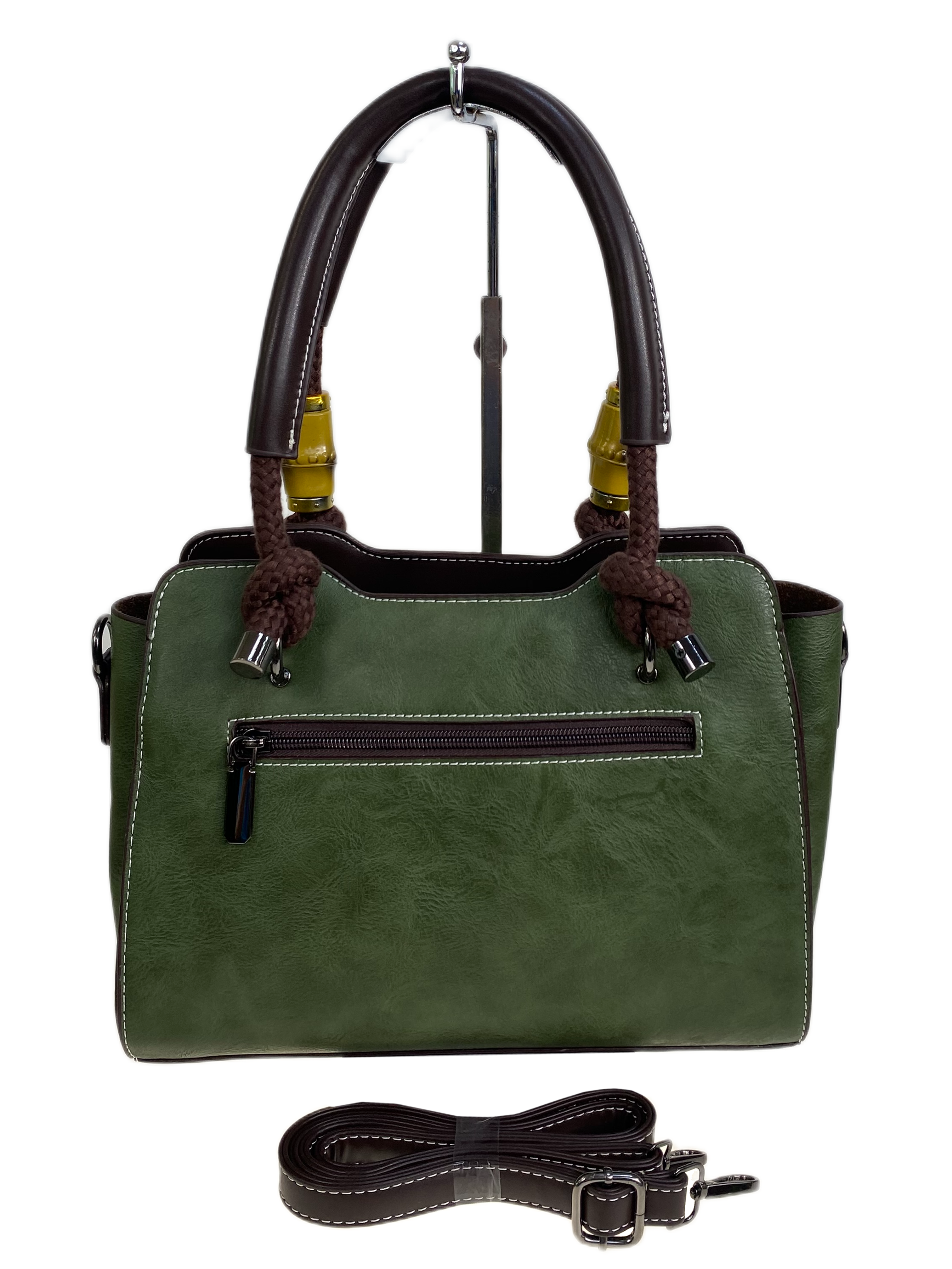 На фото 2 - Женская сумка из искусственной кожи, цвет зеленый На фото 2 - Женская сумка из искусственной кожи, цвет зеленый