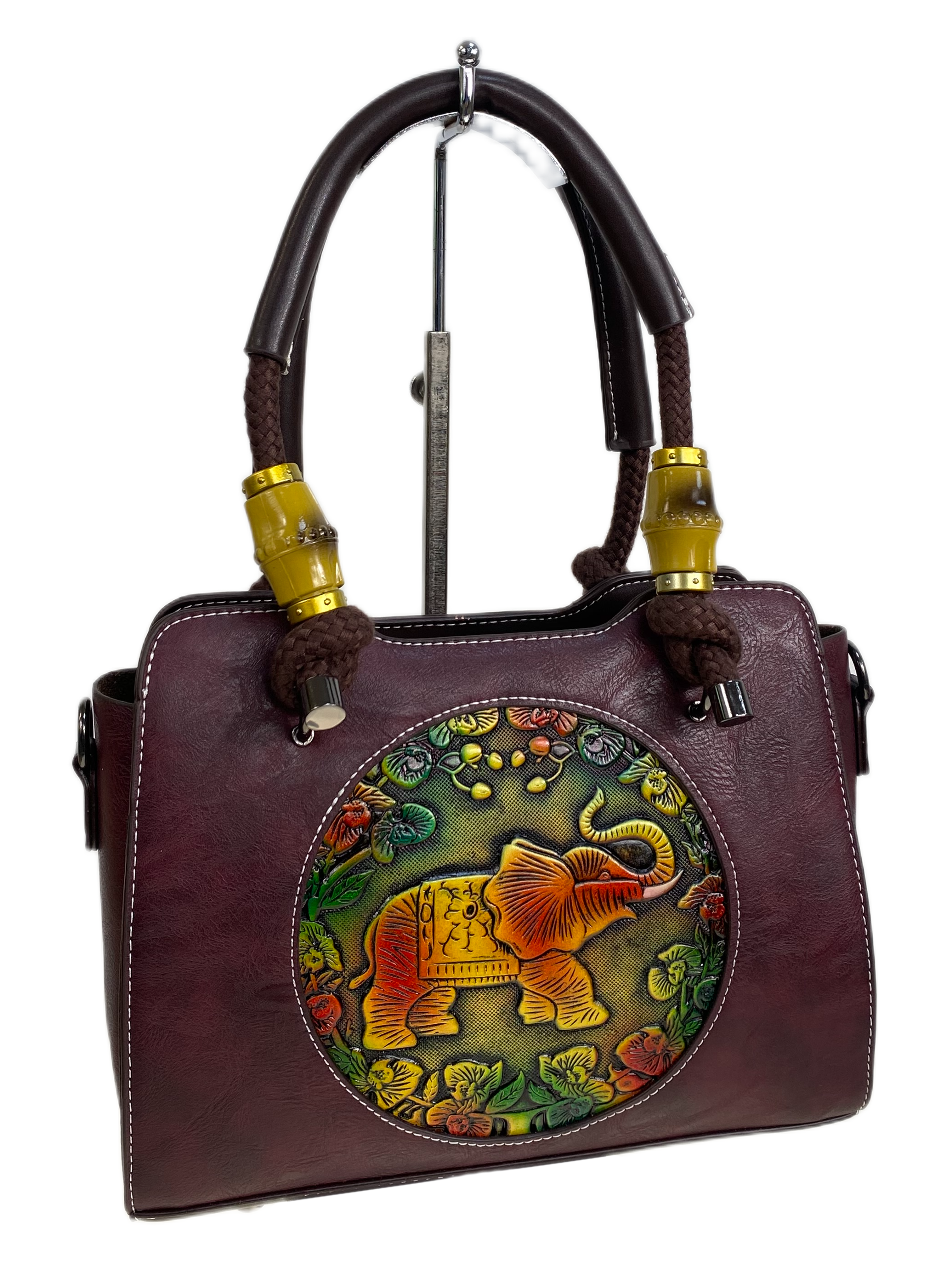 На фото 1 - Женская сумка из искусственной кожи, цвет бордовый На фото 1 - Женская сумка из искусственной кожи, цвет бордовый