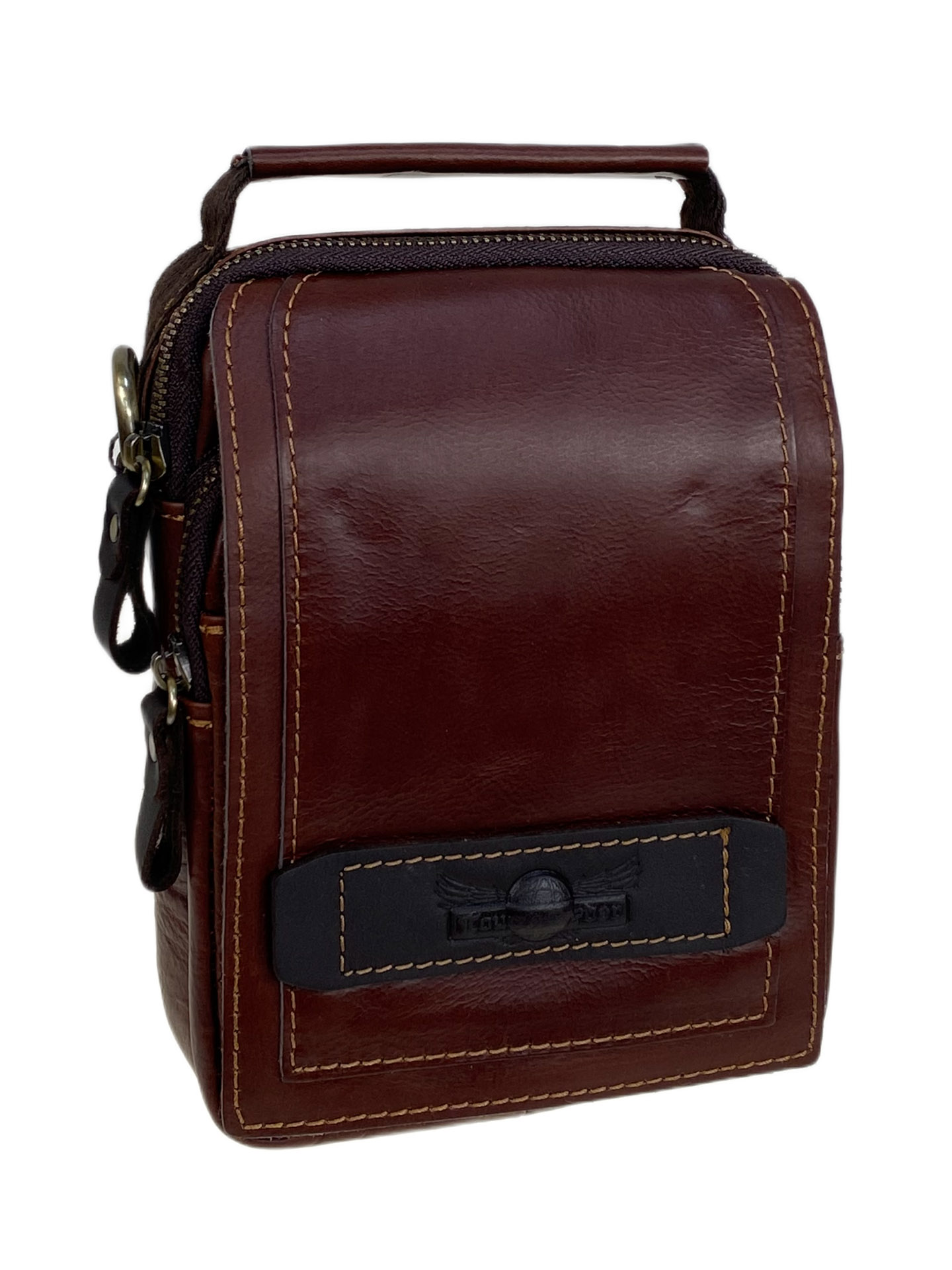 На фото 1 - Сумка мужская из натуральной кожи, цвет коричневый На фото 1 - Сумка мужская из натуральной кожи, цвет коричневый