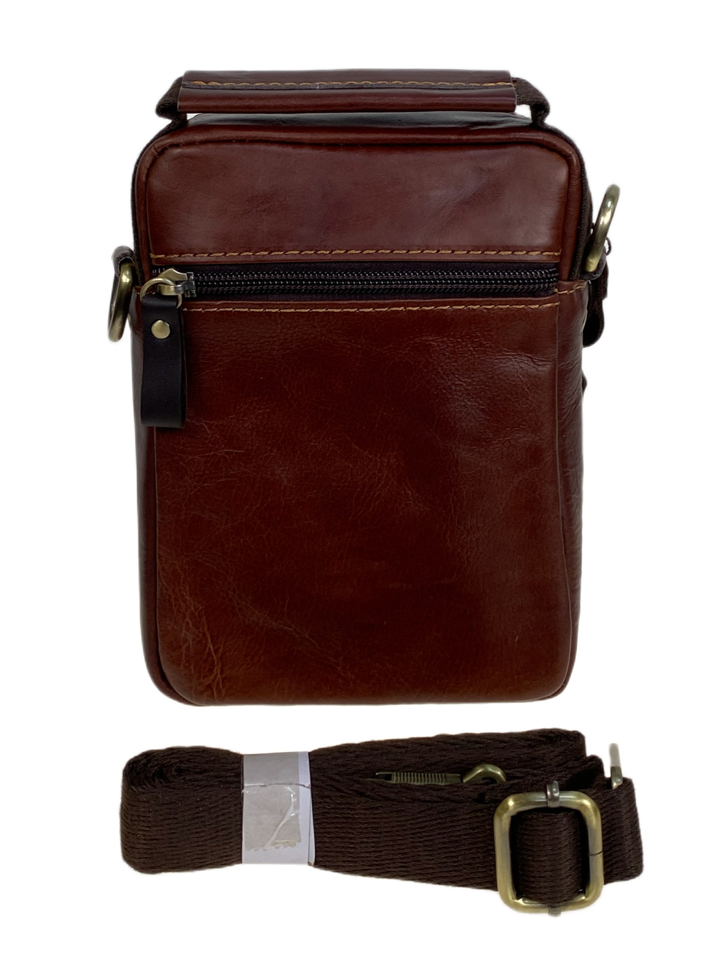 На фото 2 - Сумка мужская из натуральной кожи, цвет коричневый На фото 2 - Сумка мужская из натуральной кожи, цвет коричневый