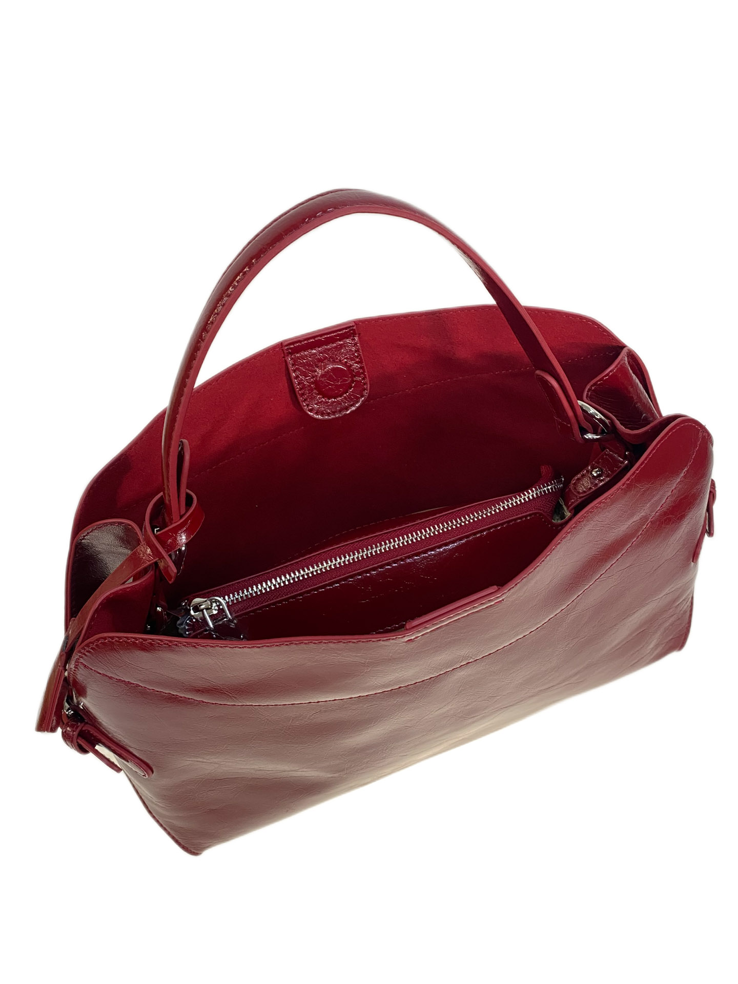 На фото 2 - Женская сумка из натуральной кожи, цвет  красный На фото 2 - Женская сумка из натуральной кожи, цвет  красный