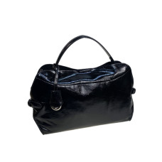 На фото 1 - Женская сумка из натуральной кожи, цвет черный