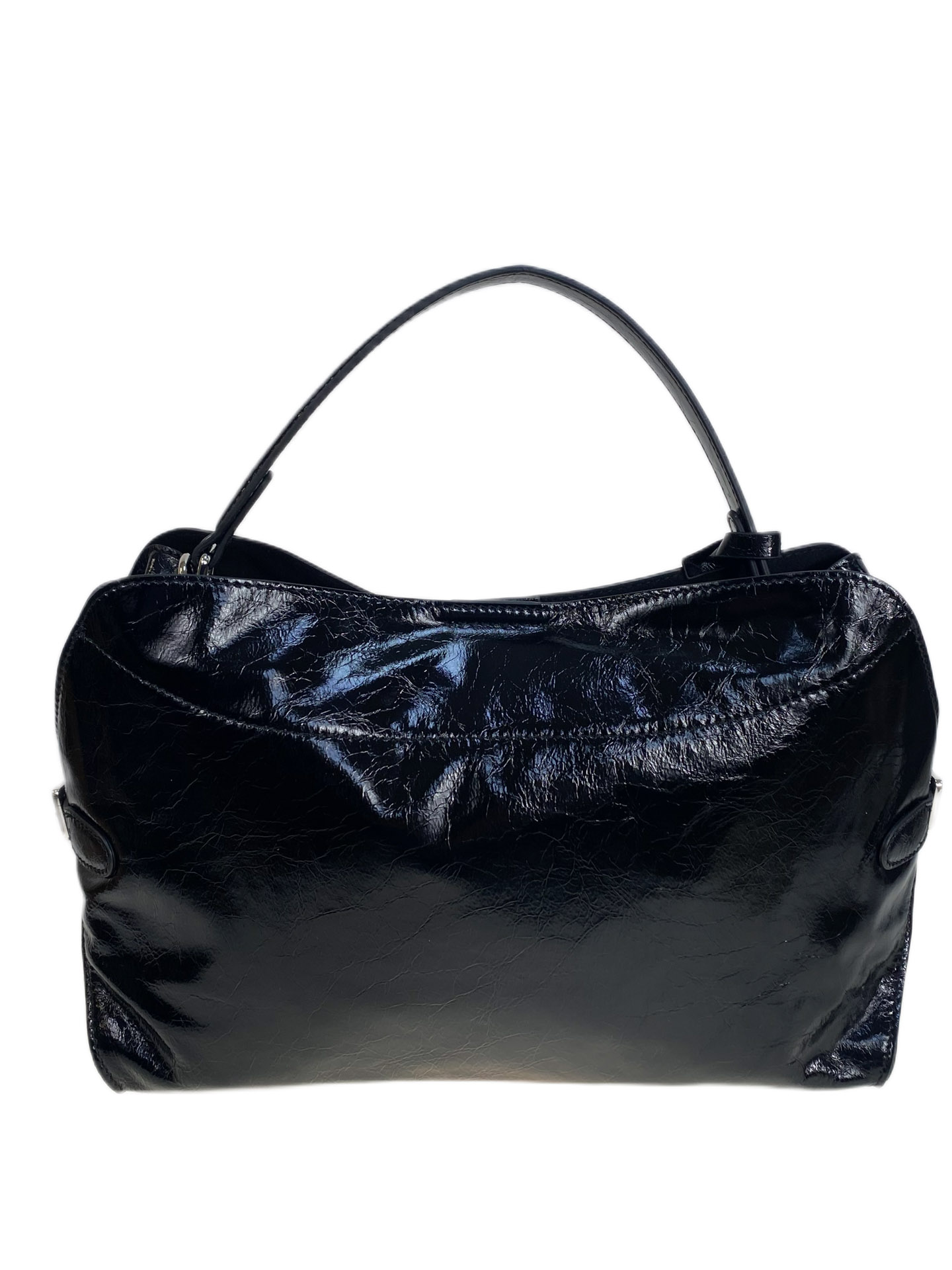 На фото 2 - Женская сумка из натуральной кожи, цвет черный