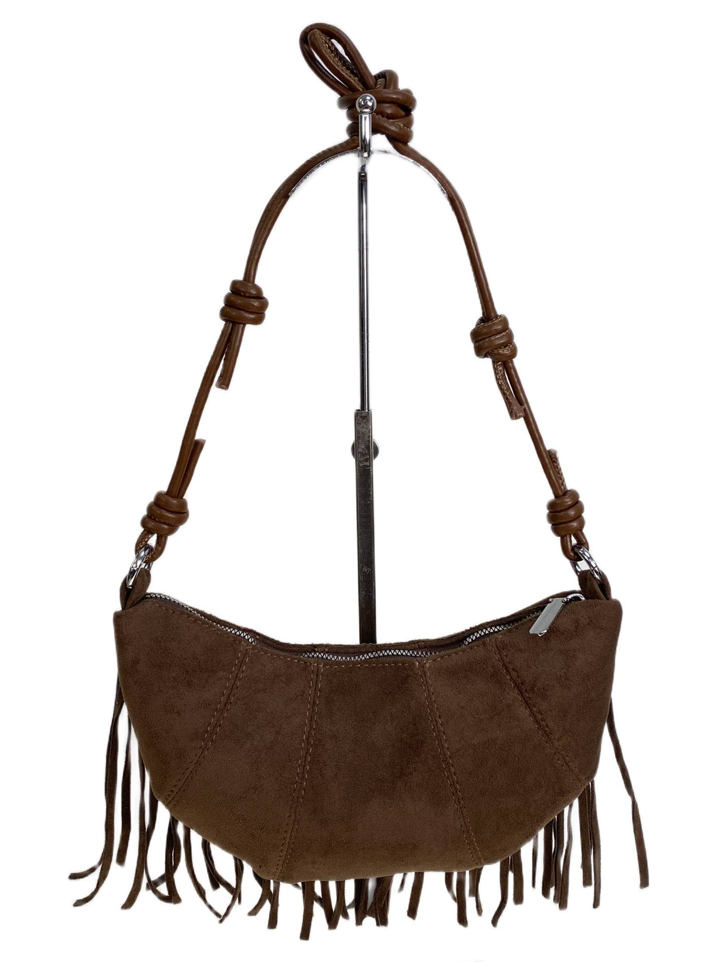 На фото 2 - Женская сумка из искусственной замши, цвет шоколад