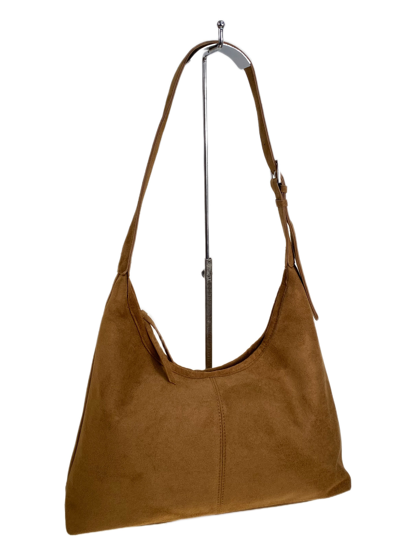 На фото 1 - Женская сумка из искусственной замши, цвет коричнево-рыжий