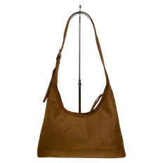 На фото 2 - Женская сумка из искусственной замши, цвет коричнево-рыжий