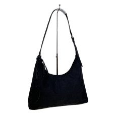 На фото 1 - Женская сумка из искусственной замши, цвет черный