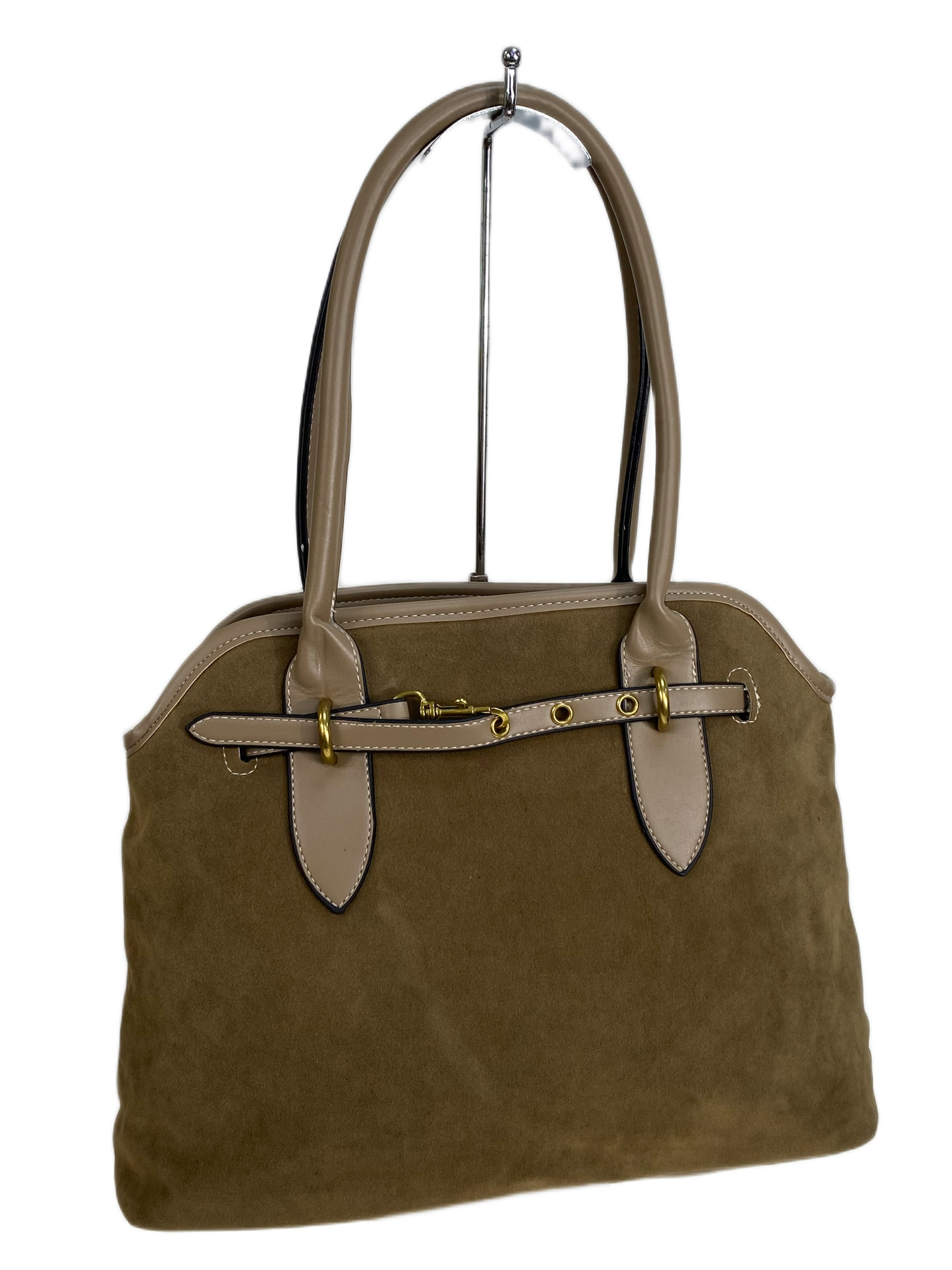 На фото 1 - Женская сумка из искусственной замши, цвет хаки На фото 1 - Женская сумка из искусственной замши, цвет хаки