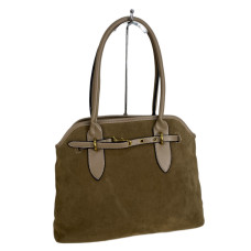 На фото 1 - Женская сумка из искусственной замши, цвет хаки На фото 1 - Женская сумка из искусственной замши, цвет хаки