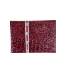 На фото 1 - Обложка на паспорта из натуральной кожи, цвет бордово-коричневый