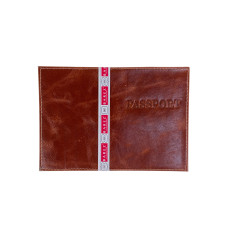 На фото 1 - Обложка на паспорта из натуральной кожи, цвет коричневый