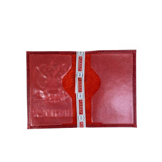 На фото 2 - Обложка на паспорта из натуральной кожи, цвет бордово-красный На фото 2 - Обложка на паспорта из натуральной кожи, цвет бордово-красный