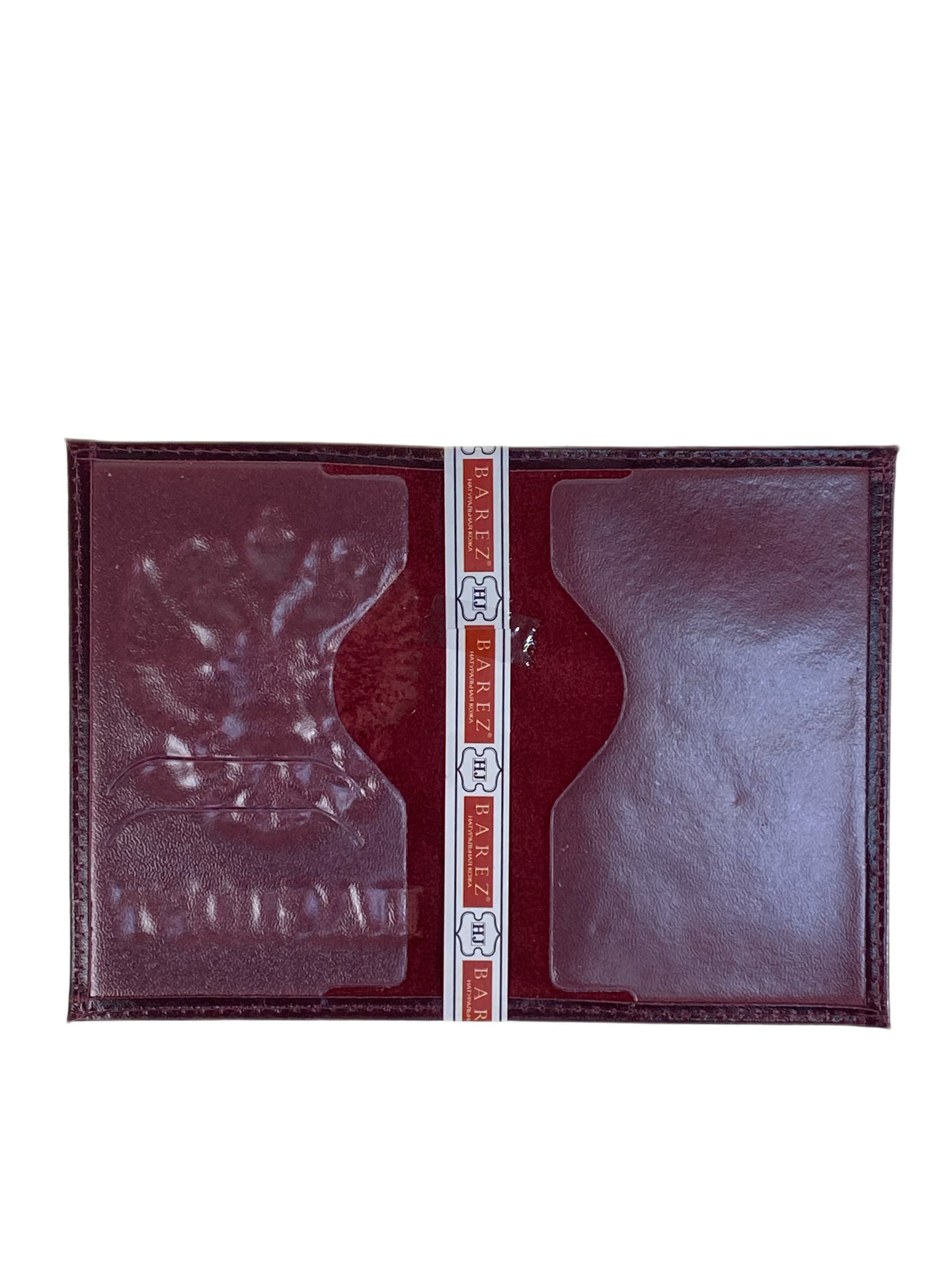 На фото 2 - Обложка на паспорта из натуральной кожи, цвет бордовый 