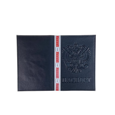 На фото 1 - Обложка на паспорта из натуральной кожи, цвет черный