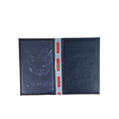 На фото 2 - Обложка на паспорта из натуральной кожи, цвет черный На фото 2 - Обложка на паспорта из натуральной кожи, цвет черный