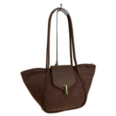 На фото 2 - Женская сумка из искусственной замши, цвет шоколад На фото 2 - Женская сумка из искусственной замши, цвет шоколад