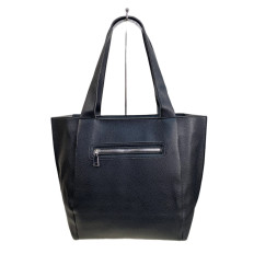 На фото 2 - Женская сумка из искусственной кожи, цвет черный 