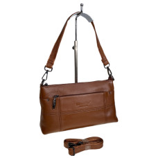 На фото 1 - Женская сумка из натуральной кожи, цвет  рыжий