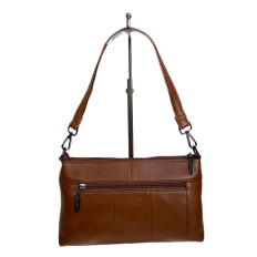 На фото 2 - Женская сумка из натуральной кожи, цвет  рыжий