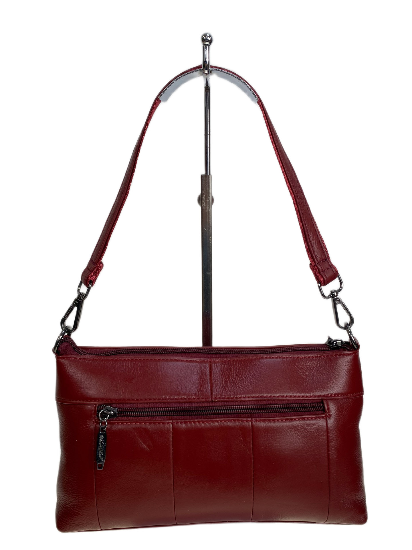 На фото 2 - Женская сумка из натуральной кожи, цвет бордовый На фото 2 - Женская сумка из натуральной кожи, цвет бордовый