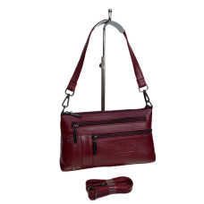 На фото 1 - Женская сумка из натуральной кожи, цвет  бордовый На фото 1 - Женская сумка из натуральной кожи, цвет  бордовый