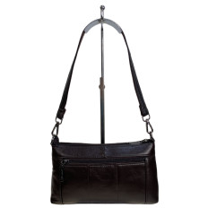 На фото 2 - Женская сумка из натуральной кожи, цвет  шоколад