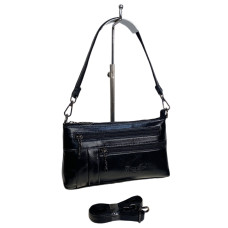 На фото 1 - Женская сумка из натуральной кожи, цвет  черный На фото 1 - Женская сумка из натуральной кожи, цвет  черный