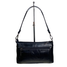 На фото 2 - Женская сумка из натуральной кожи, цвет  черный На фото 2 - Женская сумка из натуральной кожи, цвет  черный