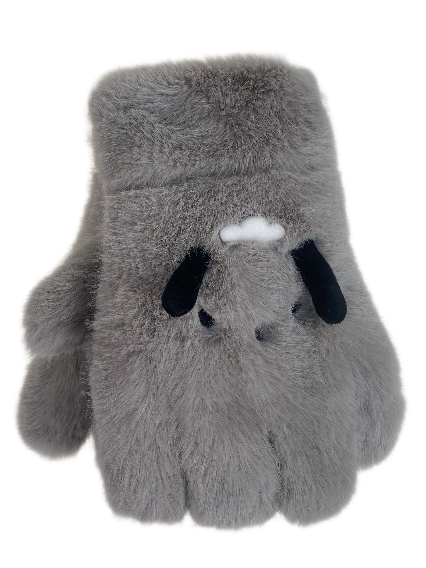 На фото 1 - Тёплые подростковые перчатки, цвет серый На фото 1 - Тёплые подростковые перчатки, цвет серый