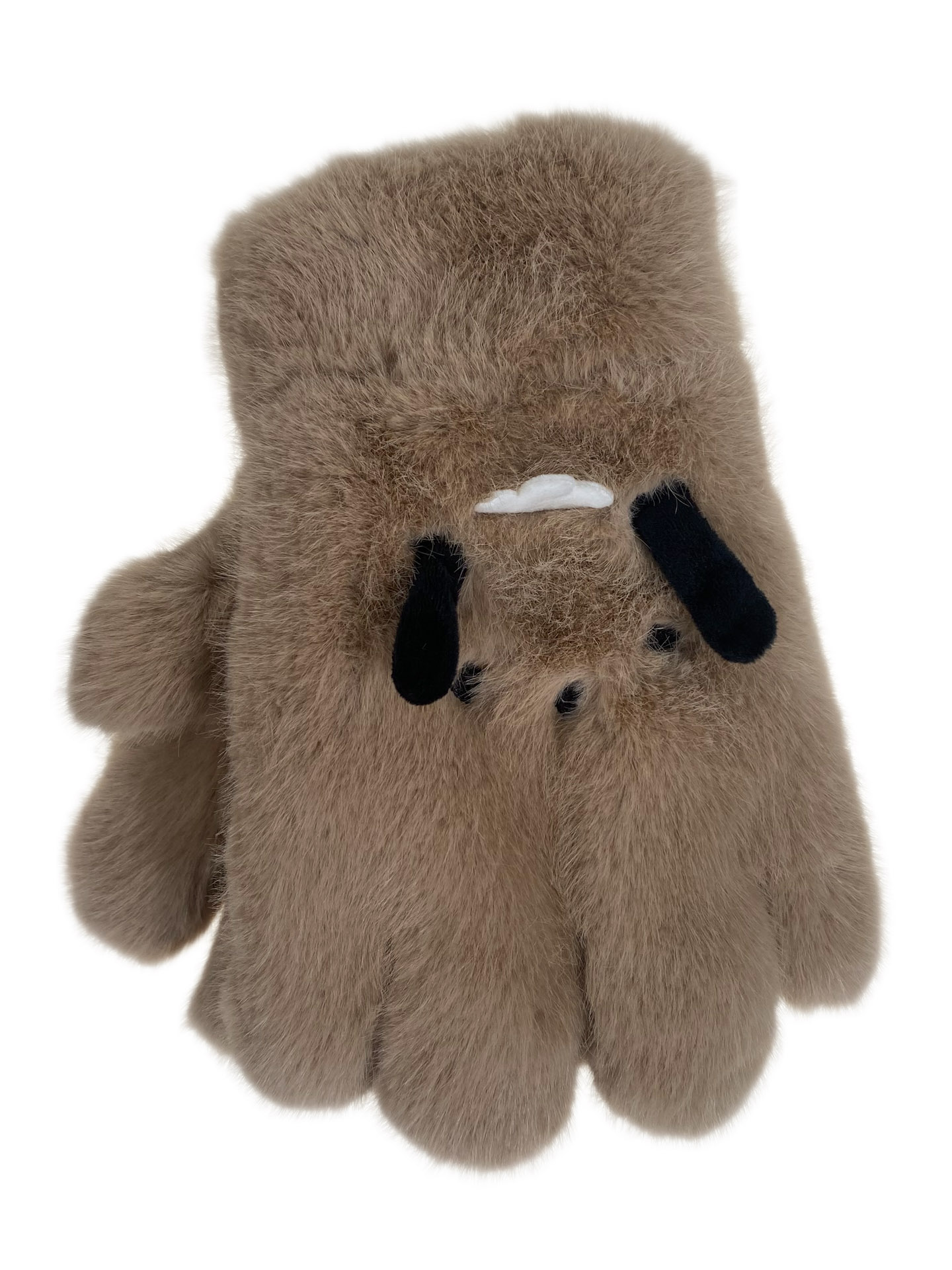 На фото 1 - Тёплые подростковые перчатки, цвет коричневый На фото 1 - Тёплые подростковые перчатки, цвет коричневый