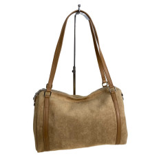 На фото 1 - Женская сумка из искусственной замши, цвет коричневый На фото 1 - Женская сумка из искусственной замши, цвет коричневый