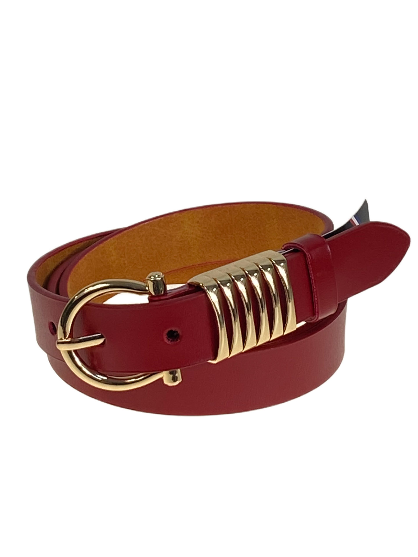 На фото 1 -  Ремень женский из искусственной кожи, цвет  кирпично красный