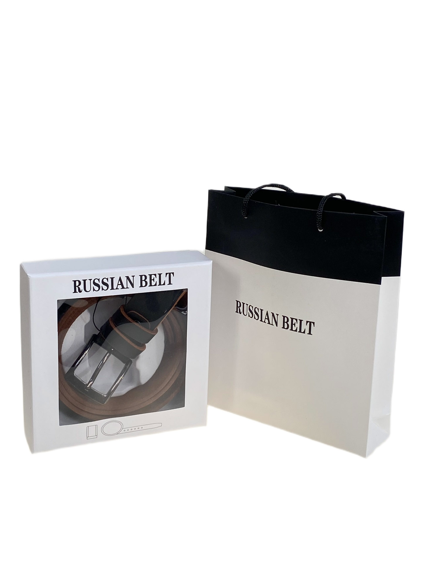 На фото 1 - Подарочная коробка под ремень с пакетом