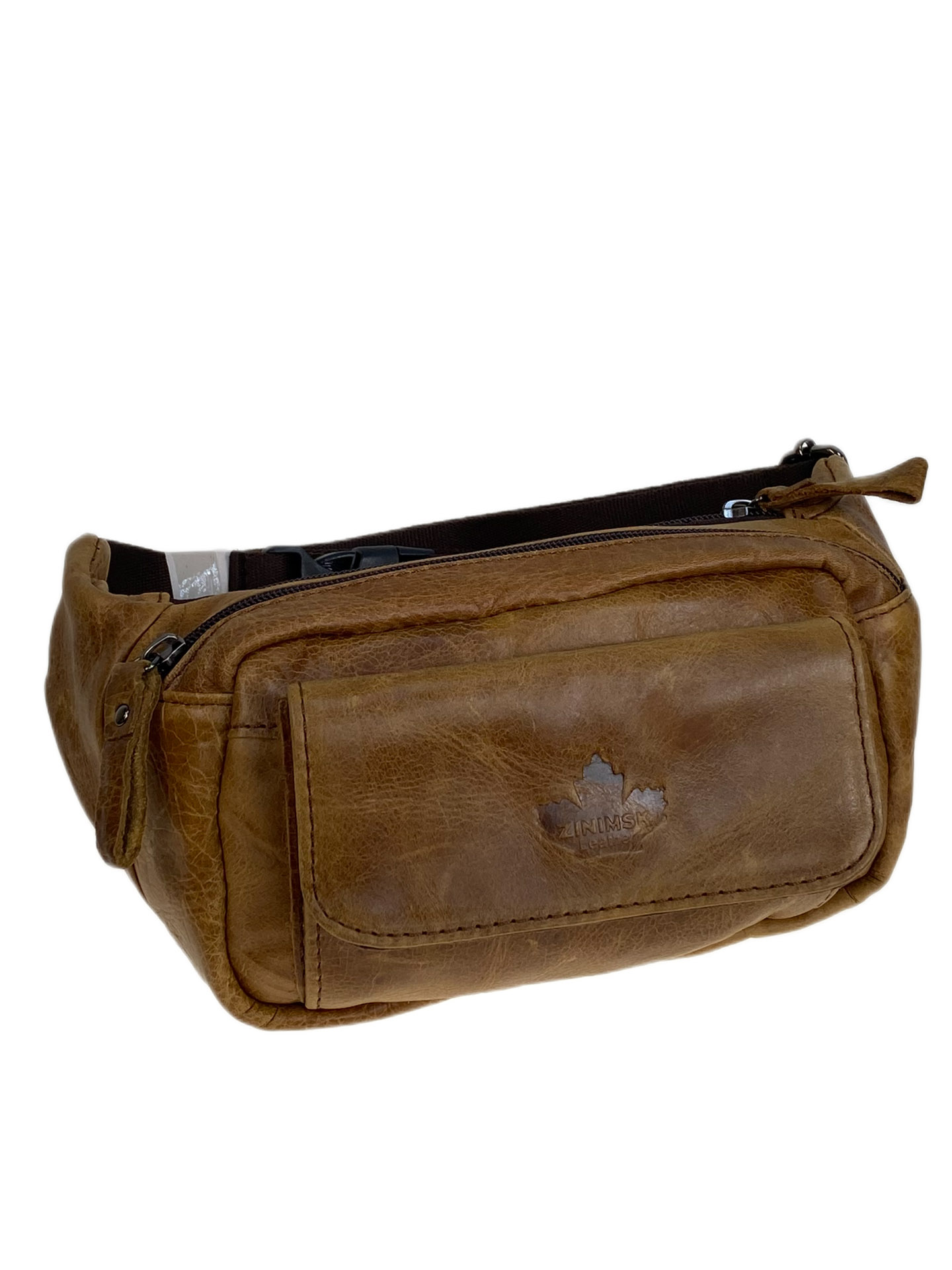 На фото 1 - Мужская сумка на пояс из натуральной кожи, цвет коричневый На фото 1 - Мужская сумка на пояс из натуральной кожи, цвет коричневый