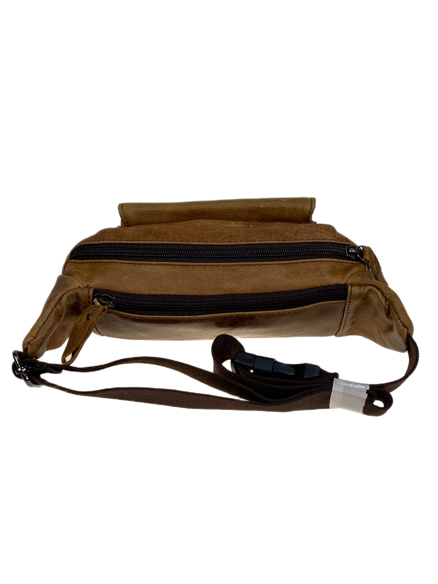 На фото 2 - Мужская сумка на пояс из натуральной кожи, цвет коричневый На фото 2 - Мужская сумка на пояс из натуральной кожи, цвет коричневый