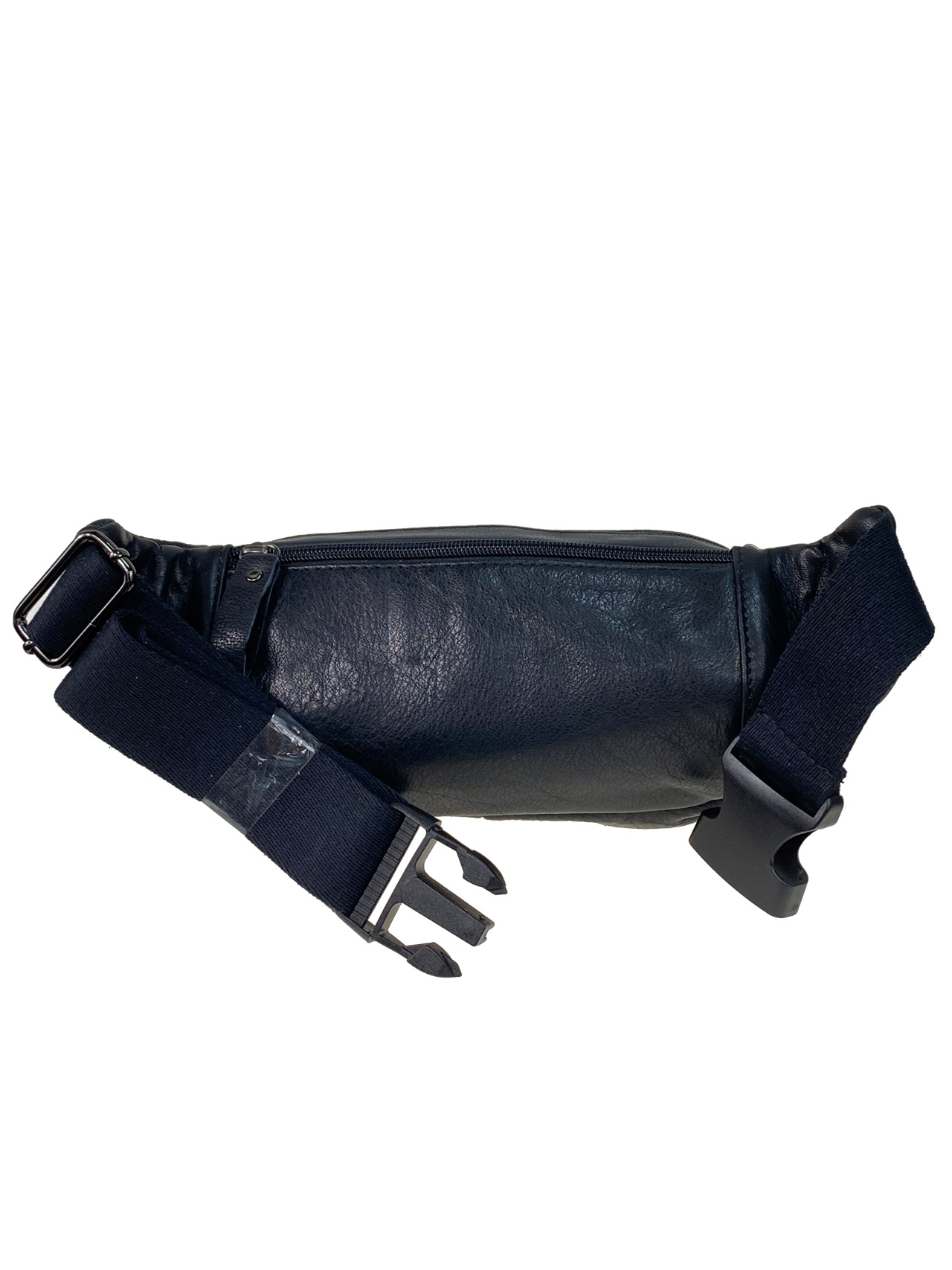 На фото 3 - Мужская сумка на пояс из натуральной кожи цвет черный 