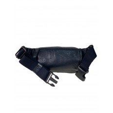 На фото 3 - Мужская сумка на пояс из натуральной кожи цвет черный 