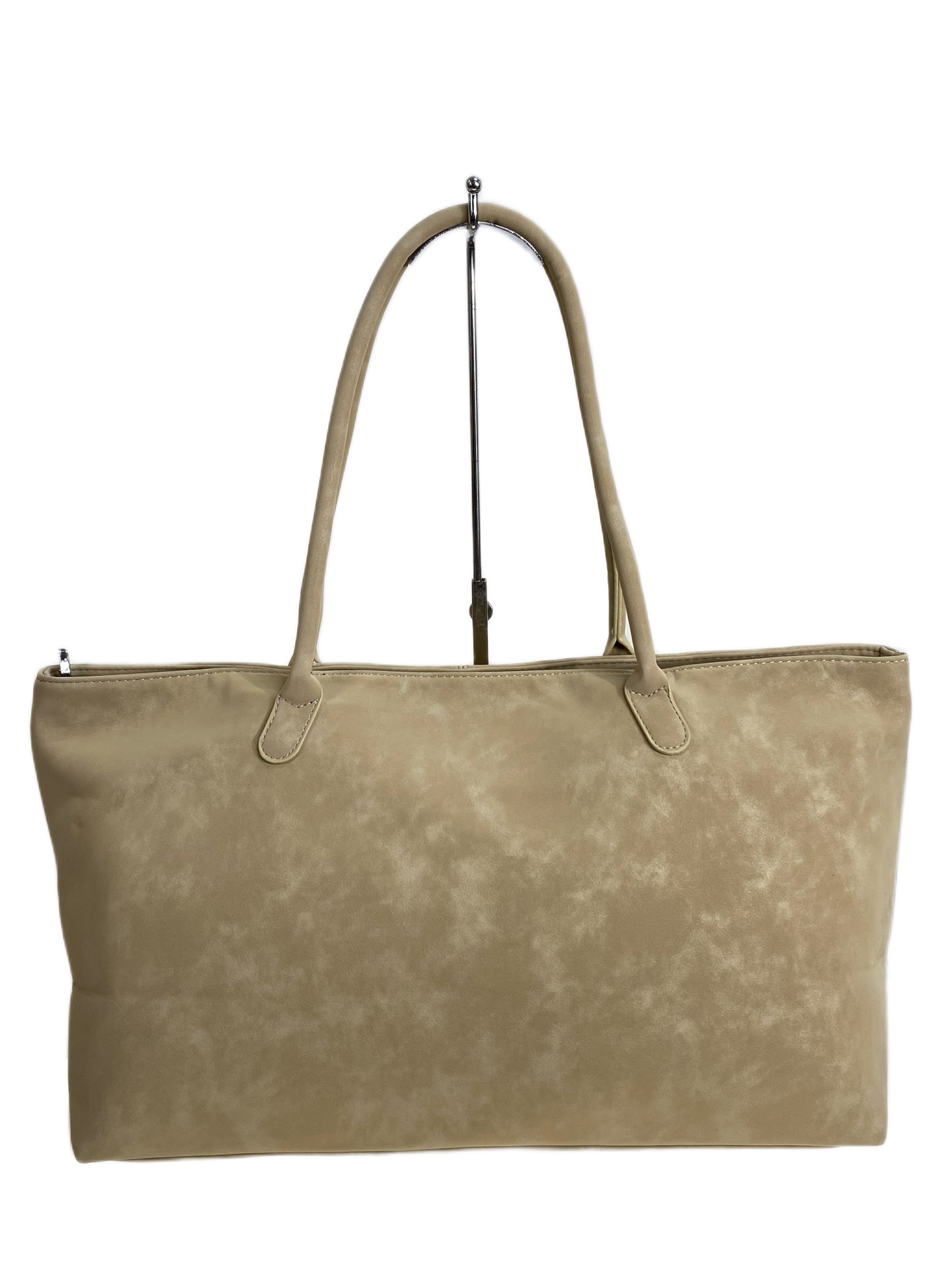 На фото 1 - Женская сумка из искусственной кожи, цвет бежевый